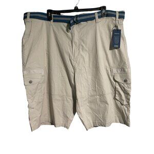 Kenneth Cole Tech Cargo Shorts Mens 48 Light Khaki Reg Fjit Lightweight Stretch